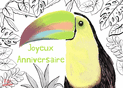Toucan coloré pour un anniversaire joyeux